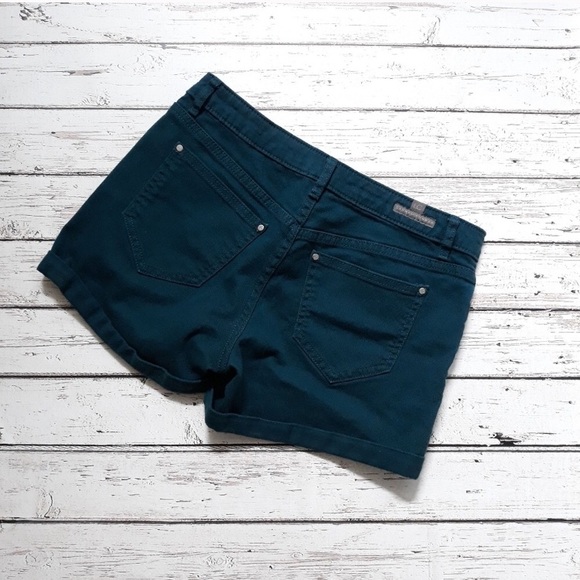 LC Lauren Conrad Roll Cuff Teal Denim Shorts - Picture 4 of 4